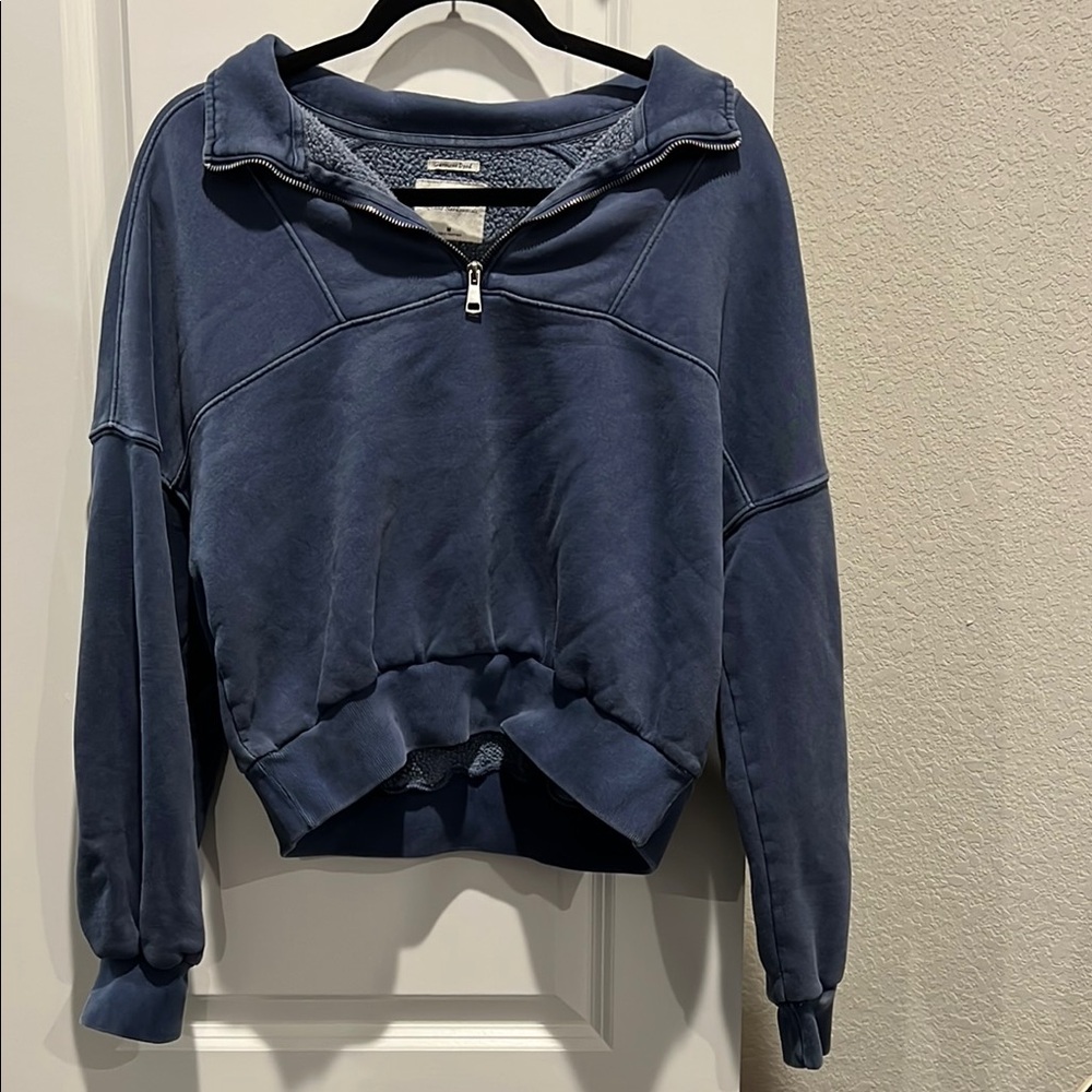 Abercrombie Women's Blue Quarter-Zip Pullover